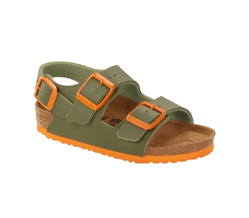 Milano Birkenstock Birko-flor Narrow Detske Zelene Oranžové | SK 433CTV